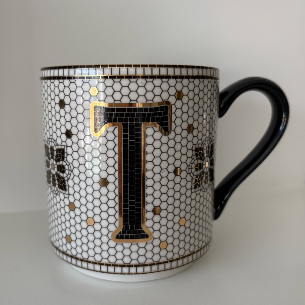Anthropologie ‘T’ Mosaic Letter Mug